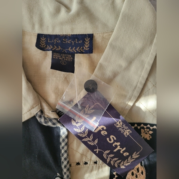 Life Style Giraffe Patchwork Jacket with Fringe Large. Safari School - Picture 5 of 5